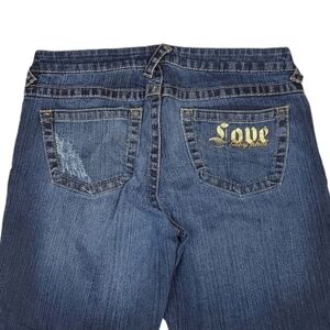 VINTAGE Baby Phat Jeans Distressed Love Skinny Dark Blue Y2K Junior's Size 11